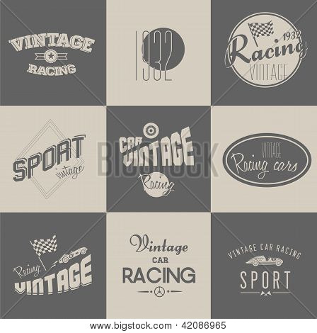 Distintivi di corsa di auto d'epoca