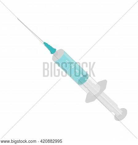 Disposable Syringe With Medicine. Disposable Syringe With Medicine.vector Illustration