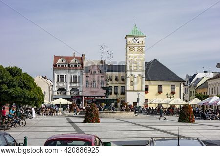 Karvina, Czech Republic - September 13, 2020: Masarykovo Namesti Town Square In Karvina, Czech Repub
