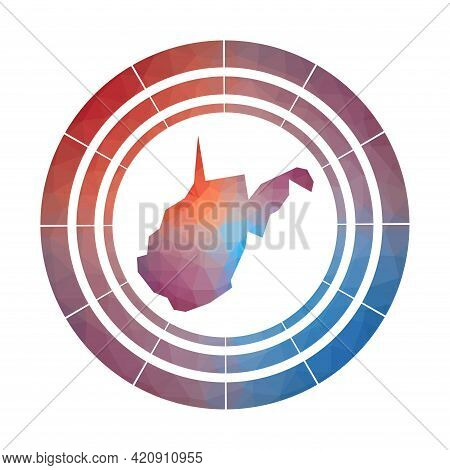 West Virginia Badge. Bright Gradient Logo Of Us State In Low Poly Style. Multicolored West Virginia