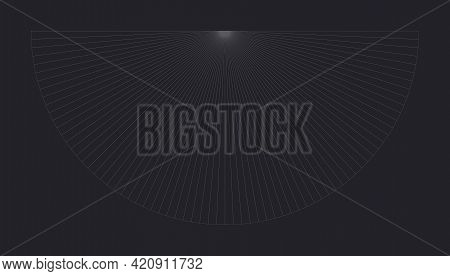 World Map With Flags. Lambert Conformal Conic Projection. Map Of The World With Meridians On Dark Ba