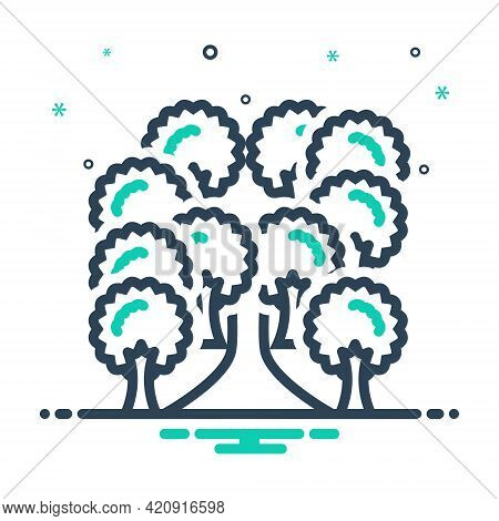 Mix Icon For Forest Jungle Trees Nature Sylvan  Landscape