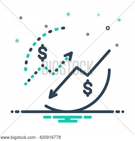 Mix Icon For Bearish Slump Slowness Tardiness Statistic