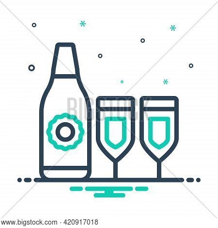 Mix Icon For Drink Win Bottle Glass Beverage Quencher Tipple Celebration