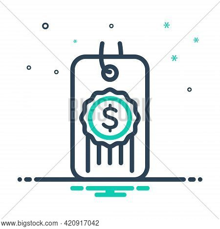 Mix Icon For Price Value Cost Rate Charge Pay Tag