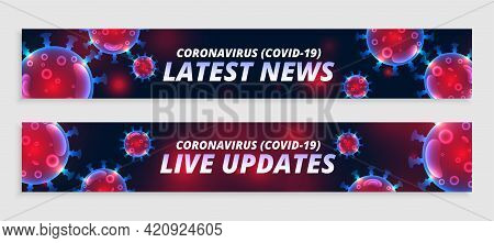 Coronavirus Live Updates And Latest News Wide Banners Set