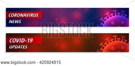 Coronavirus News And Updates Wide Banner In Two Colors