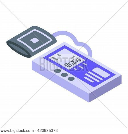 Blood Presure Device Icon. Isometric Of Blood Presure Device Vector Icon For Web Design Isolated On 