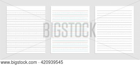 Three  Line English Paper Sheet Of Notebook