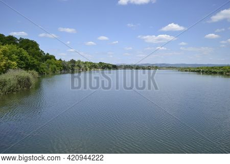 Vrdnik, Serbia - March 02. 2013: Panorama Of An Artificial Lake Called - Borovacko Lake Near The Voj