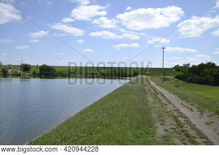 Vrdnik, Serbia - March 02. 2013: Panorama Of An Artificial Lake Called - Borovacko Lake Near The Voj
