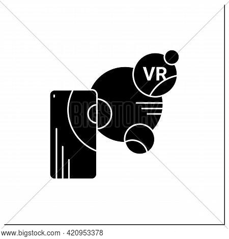 Augmented Reality Glyph Icon. Objects Residing In The Real World Are Enhanced By Computer-generated 
