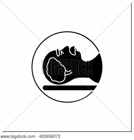 Mri Glyph Icon. Brain Scan. Magnetic Resonance Imaging.safe, Painless Test.examination Brain Status.