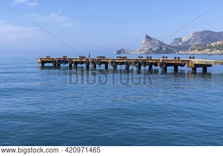 View From The Resort Town Of Sudak Towards The Oryol And Kapchik Capes In Novy Svet. Sunny Morning, 