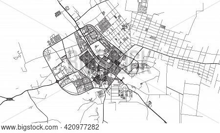 Urban Vector City Map Of Tabuk, Saudi Arabia, Middle East