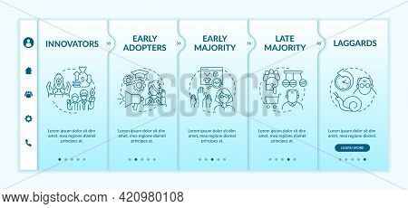 Product Approval User Categories Onboarding Vector Template. Responsive Mobile Website With Icons. W