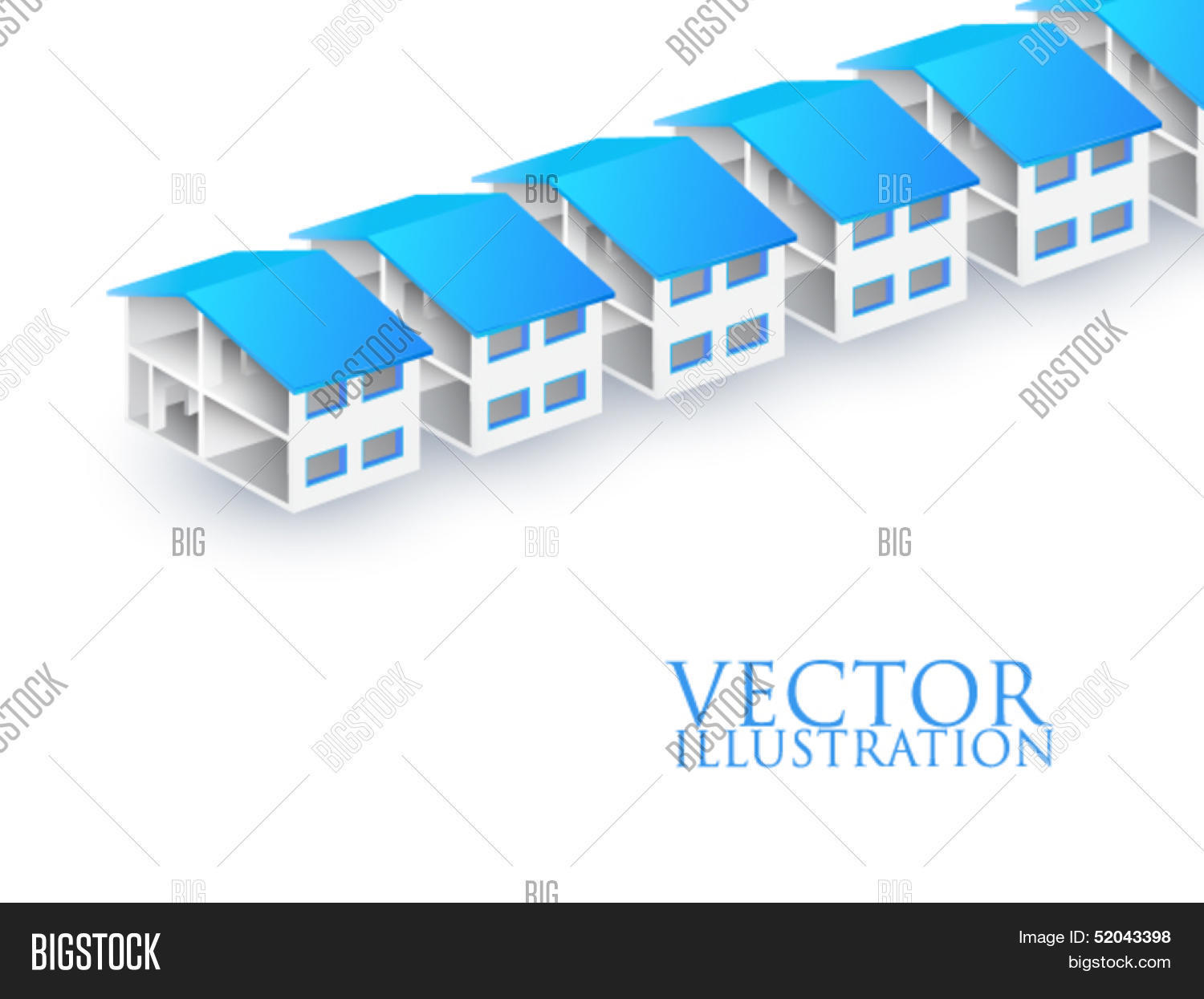Row Houses - Vector Vector & Photo (Free Trial) | Bigstock