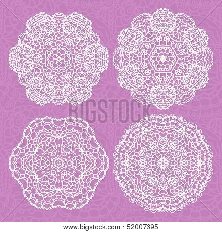 Set of lace ornaments