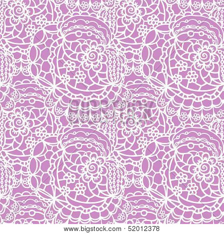 Lace seamless pattern with flowers
