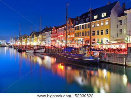 Nyhavn Canal in Copenhagen, Demark.