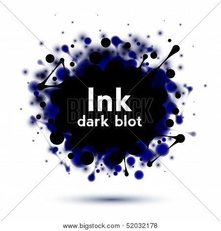 Realistic ink splash banner isolated on white