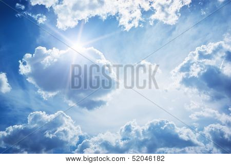 Blue skylight. Composition of nature.