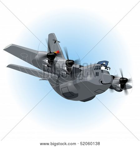 Vector Cartoon Cargo Airplane