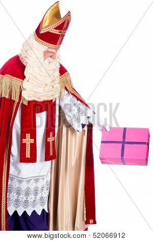 Sinterklaas Is Giving A Present