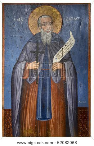 Ancient Icon From Monastery Of The Panayia Kera.island Of Crete