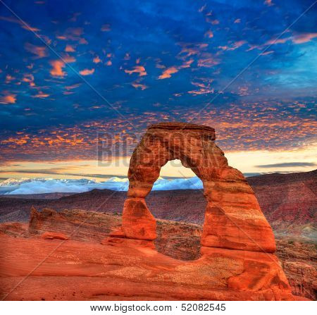 Arches National Park Delicate Arch sunset in Moab Utah USA photo mount
