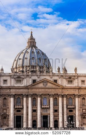 St. Peter's Basilica In Vatican City In Rome, Italy.