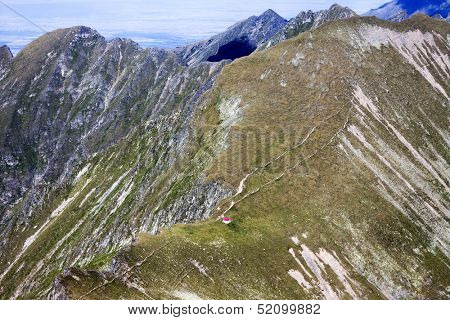 View from Moldoveanu peak, Carpathians, Romania