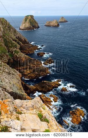 Scenic view from Pointe de Penhir on Atlantic coast in Brittany, France