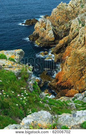 Scenic view from Pointe de Penhir on Atlantic coast in Brittany, France