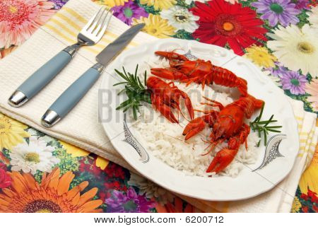 Rivierkreeft maaltijd