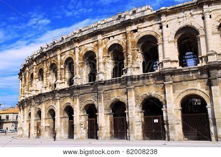 Roman arena in city of Nimes in southern France