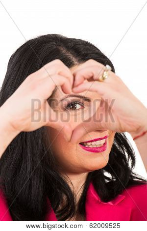 Woman Heart Shape In Front Of Eye