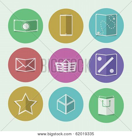 Flat icons for online store