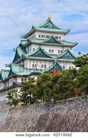 Nagoya Castle  with Sky background in Autumn