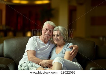 Charming old couple at the resort