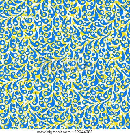 Vector pattern with abstract shapes in bright blue