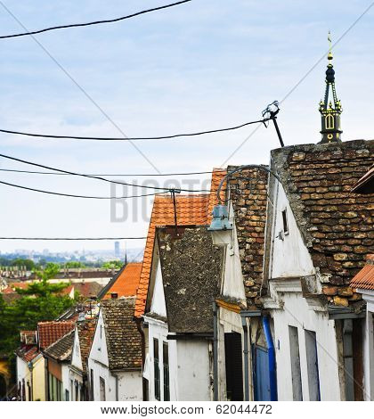 Old building roofs in Zemun part of Belgrade, Serbia