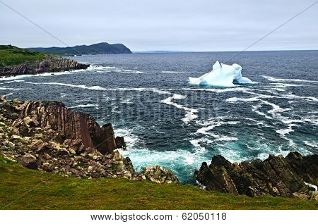 Melting iceberg off the coast of Newfoundland, Canada