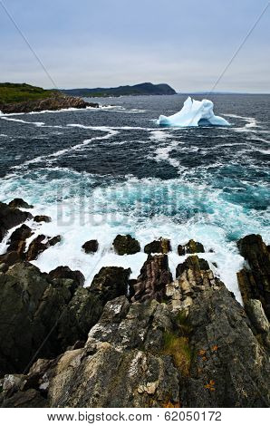 Melting iceberg off the coast of Newfoundland, Canada