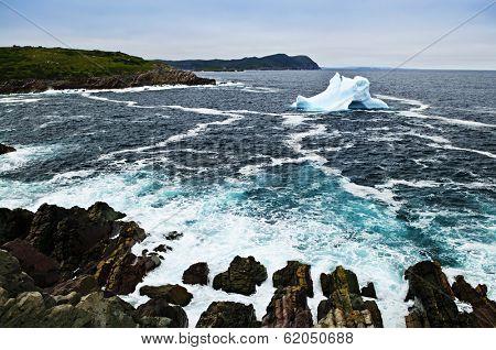 Melting iceberg off the coast of Newfoundland, Canada