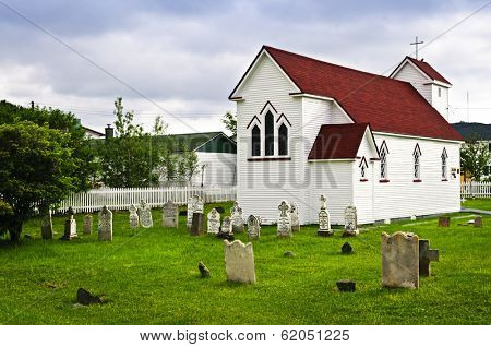 St. Luke's Anglican church and cemetery in Placentia Newfoundland, Canada
