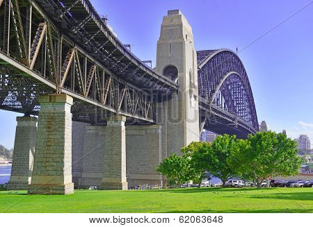 Sydney Harbour Bridge with City Skyline, Sydney, Australia