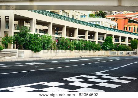 Starting Grid And Pit Lane Asphalt Monaco Race Grand Prix Circuit
