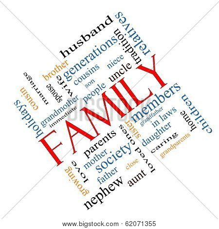 Family Word Cloud Concept Angled