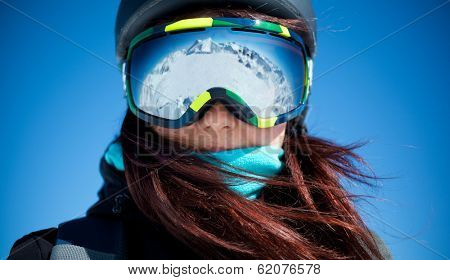 Portrait of woman in alps